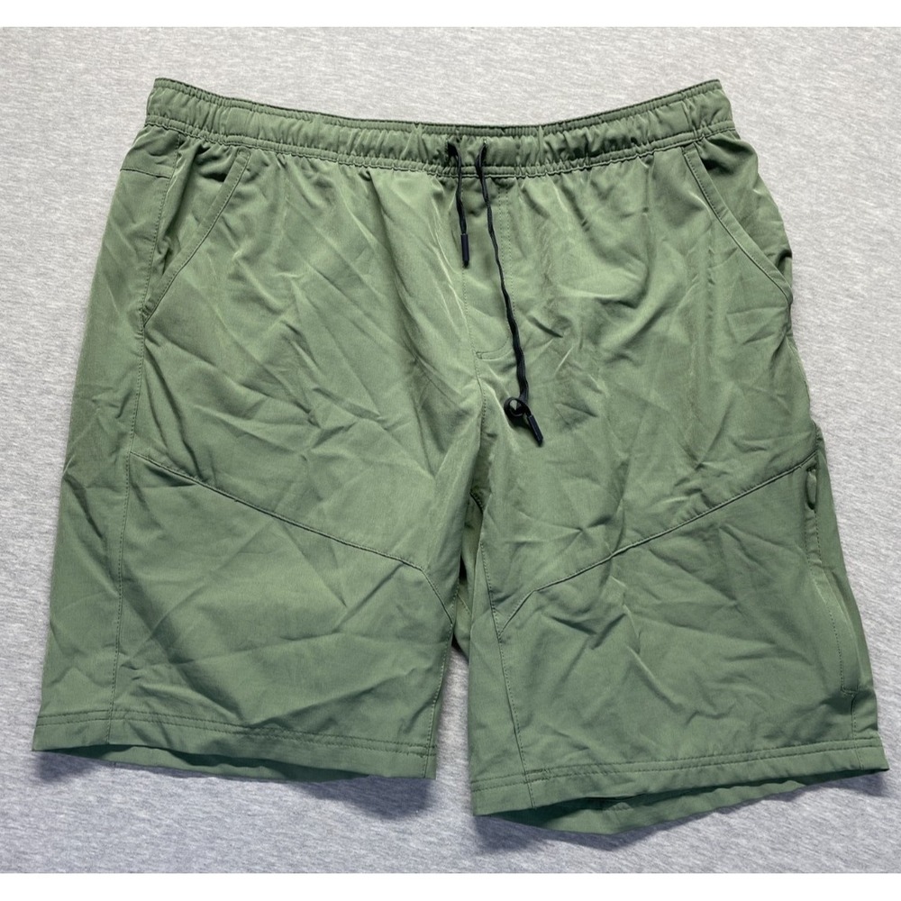 Gerry Trail Shorts Mens 2XL Green Stretch Embroidered Logo Elastic Waist Summer